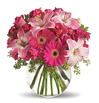 Pink Floral Bouquet in a Vase